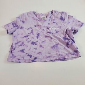 Victoria Secret Pink Women shirt cropped purple tie dye small